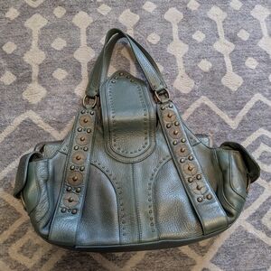 Cole Haan Green Studded Shoulder Bag